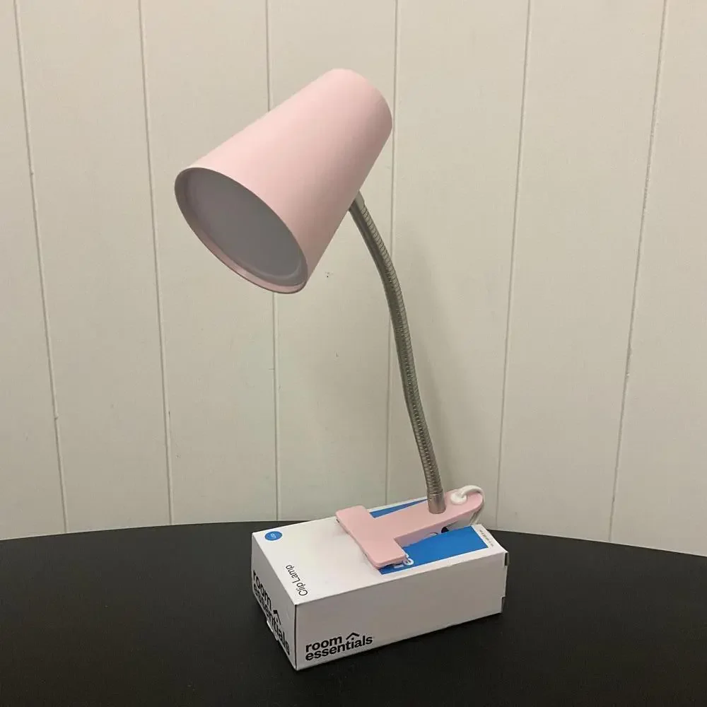 Brand New Room Essentials Pink Task Clip Desk Lamp Adjustable Power Efficient